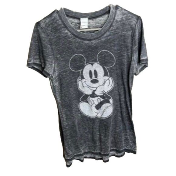 DISNEY Women Ss "Mickey" Tee  Medium Charcoal Gray - Picture 1 of 1